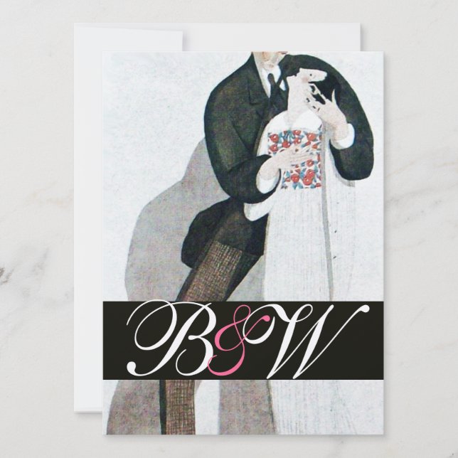 CONVITE MONOGRAMA DE FESTA DE CASAMENTO ROMÂNTICA E BRANCA (Frente)