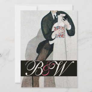 CONVITE MONOGRAMA DE FESTA DE CASAMENTO ROMÂNTICA E BRANCA