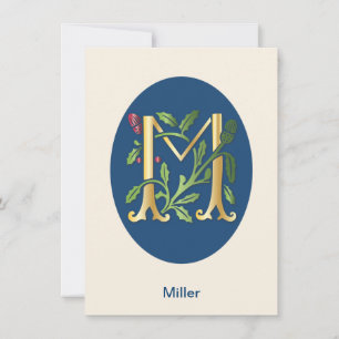 Convite Monograma de Flor de Lis da Letra M