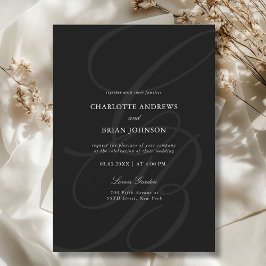 Convite Monograma de Fontes de Script Minimalista | Casame