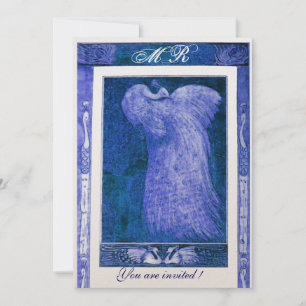 Convite MONOGRAMA DE NOIVA PAVÃO AMOR NO CASAMENTO ,azul c