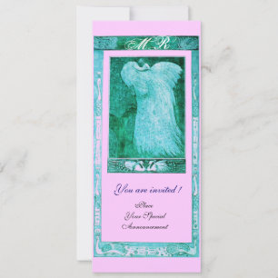 Convite MONOGRAMA DE NOIVA PAVÃO AMOR NO CASAMENTO ,azul r