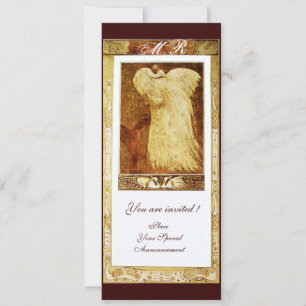 Convite MONOGRAMA DE NOIVA PAVÃO AMOR NO CASAMENTO ,Sepia 