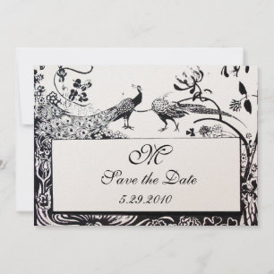 Convite MONOGRAMA DE PÁSSAROS DE AMOR CASAMENTO,preto,metá