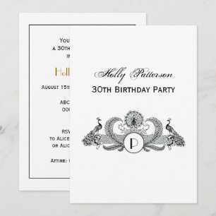 Convite Monograma de Pavões Vintage