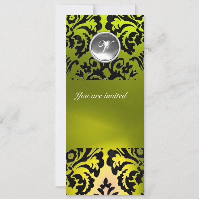 CONVITE MONOGRAMA DE PEDRA GEMADA DE DAMASCO PRETO E AMARE (Frente)