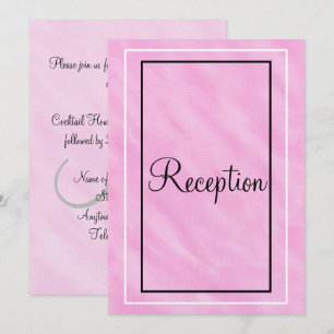 Convite Monograma de Recepção com Lavagem de Aquarela Rosa