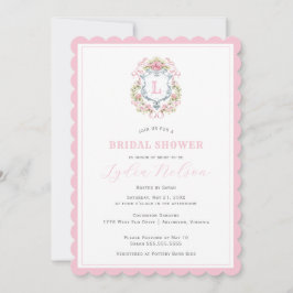 Convite Monograma de repouso floral do neuro | Bridal