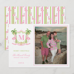 Convite Monograma do Flamingo Crest de Pré-Papoila de Nata