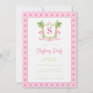Convite Monograma do Flamingo Crest de Pré-Papoila de Nata