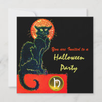 MONOGRAMA DO PARTIDO BLACK CAT HALLOWEEN