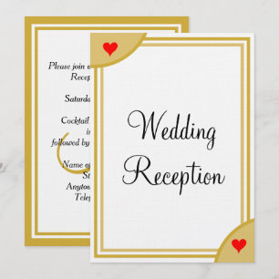 Convite Monograma Dourado Branco Recepção de Casamento Cor