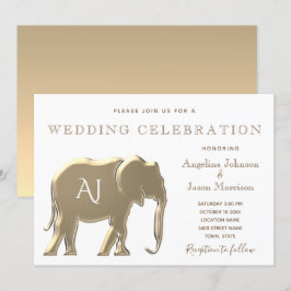 Convite Monograma Dourado Casamento