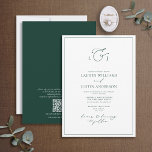 Convite Monograma Elegante de Caligrafia Verde Emerald<br><div class="desc">Seu casamento dá palco para uma celebração única, e tudo começa com o convite perfeito. Este Elegante Concurso de Casamento da Caligrafia Verde Emerald Exude elegância sem esforço e sofisticação do eterno. Feito com caligrafia moderna, esta carta tem um olhar artístico que certamente agradará até o mais discernimento de seus...</div>