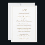 Convite Monograma Elegante Dourado Tudo Em Um Casamento<br><div class="desc">O estilo tradicional All In One Wedding Invitation com um design simples e clássico com seu monograma no topo junto com seus detalhes de casamento cercados por uma fronteira. Seus detalhes estão em um script elegante faux gold e podem ser alterados para qualquer cor que você desejar, clicando no botão...</div>