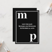 Monograma em Minúsculas da Tendência Preto Salvar 