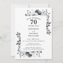 Monograma Floral Aniversário de Casamento de 70 An