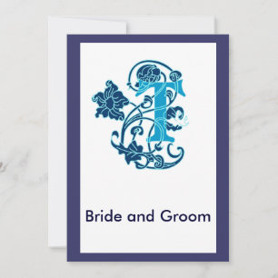 Convite Monograma floral Art Nouveau T