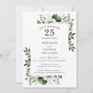 Convite Monograma Floral Bodas de Prata 25º Aniversário de
