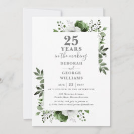 Convite Monograma Floral do Aniversário de Casamento de 25