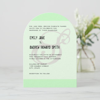 Convite Monograma Funky Mint Cinza Verde ou Qualquer Cor