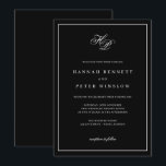 Convite Monograma Inaugura Casamento de Quadro Negro<br><div class="desc">Este convite de casamento de preto-e-branco eterno exude elegância e sofisticação. Na sua peça central, um belo monograma apresenta as iniciais do casal em uma cinza de luz com a letra flamenga. A paleta monocromática melhora o charme minimalista do convite, permitindo que os detalhes intrincados da escritura ganhem palco central,...</div>