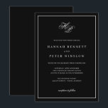 Convite Monograma Inaugura Casamento de Quadro Negro<br><div class="desc">Este convite de casamento de preto-e-branco eterno exude elegância e sofisticação. Na sua peça central, um belo monograma apresenta as iniciais do casal em uma cinza de luz com a letra flamenga. A paleta monocromática melhora o charme minimalista do convite, permitindo que os detalhes intrincados da escritura ganhem palco central,...</div>