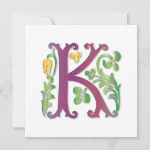 Convite Monograma K Flor-de-lis