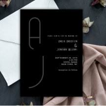 Monograma Minimal Moderno em Matte Casamento Preto