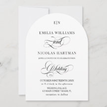 Monograma Minimalista Clássico Casamento Branco