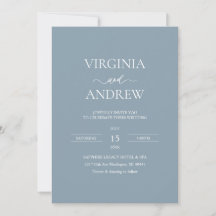 Monograma Minimalista de Casamento em Azul Empoeir