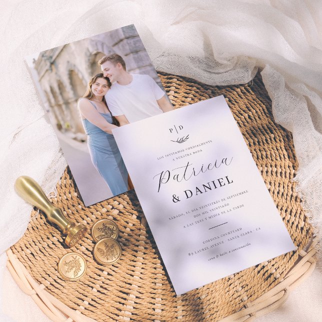 Convite Monograma Minimalista Invitación de Boda (Criador carregado)