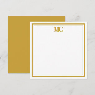 Convite Monograma Minimalista Moderno Branco Dourado Duas