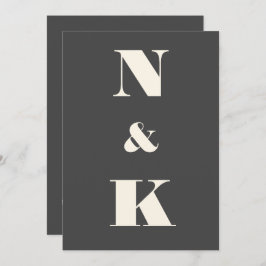 Convite Monograma Moderno Minimalista Casamento Preto e Br