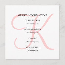 Convite Monograma Moderno Personalizado em Informações de 