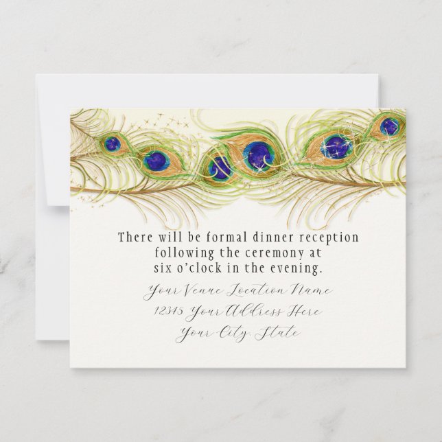 Convite Monograma Monograma de Penas de Peacock Modernas (Frente)