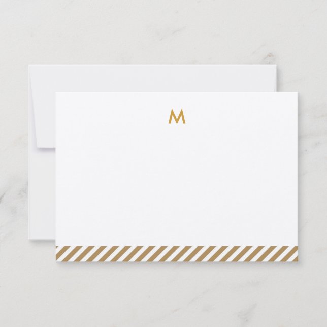 Convite Monograma personalizado Luxe moderno Notecards (Frente)