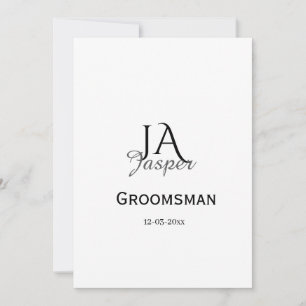 Convite Monograma personalizado padrinho melhor homem nome