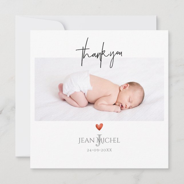 Convite Monograma PixDezines Obrigado+Coração (Frente)