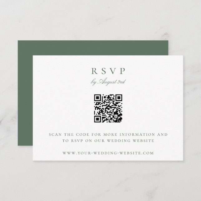 Convite Monograma QR Code Wedding RSVP (Frente/Verso)