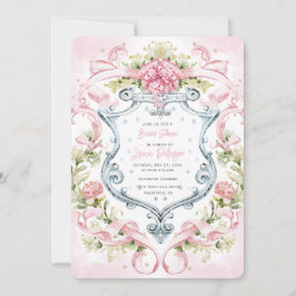 Convite Monograma Românico Floral Crest | Bridal