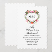 Monograma Rosas Românticas Coração Floral Bridesma
