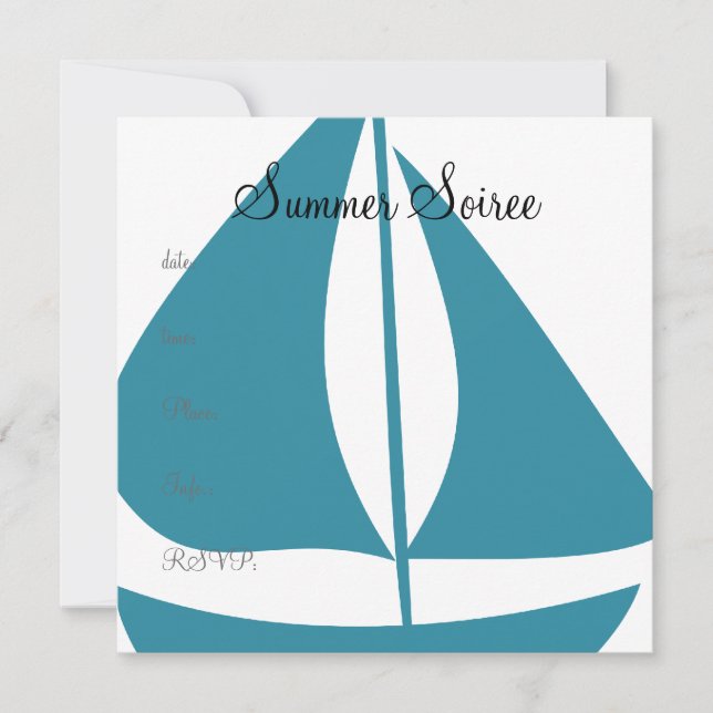 Convite Monograma Sail Boat (Frente)