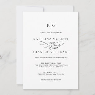 Convite Monograma - Script All in One Photo Wedding
