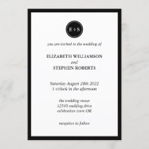 Monograma Simples | Casamento Negro e Branco