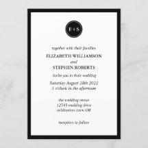 Monograma Simples | Casamento Preto e Branco