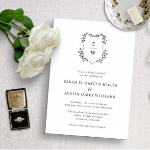 Convite Monograma Simples e Elegante de Casamento