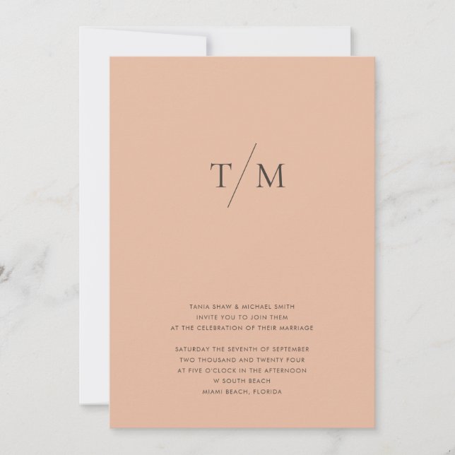 Convite Monograma Simples Moderno Misturar e Combinar Casa (Frente)