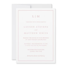Monograma Simples Rosa Claro Casamento Elegante