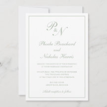 Monograma Simples Sage Elegante Tudo Em Um Casamen